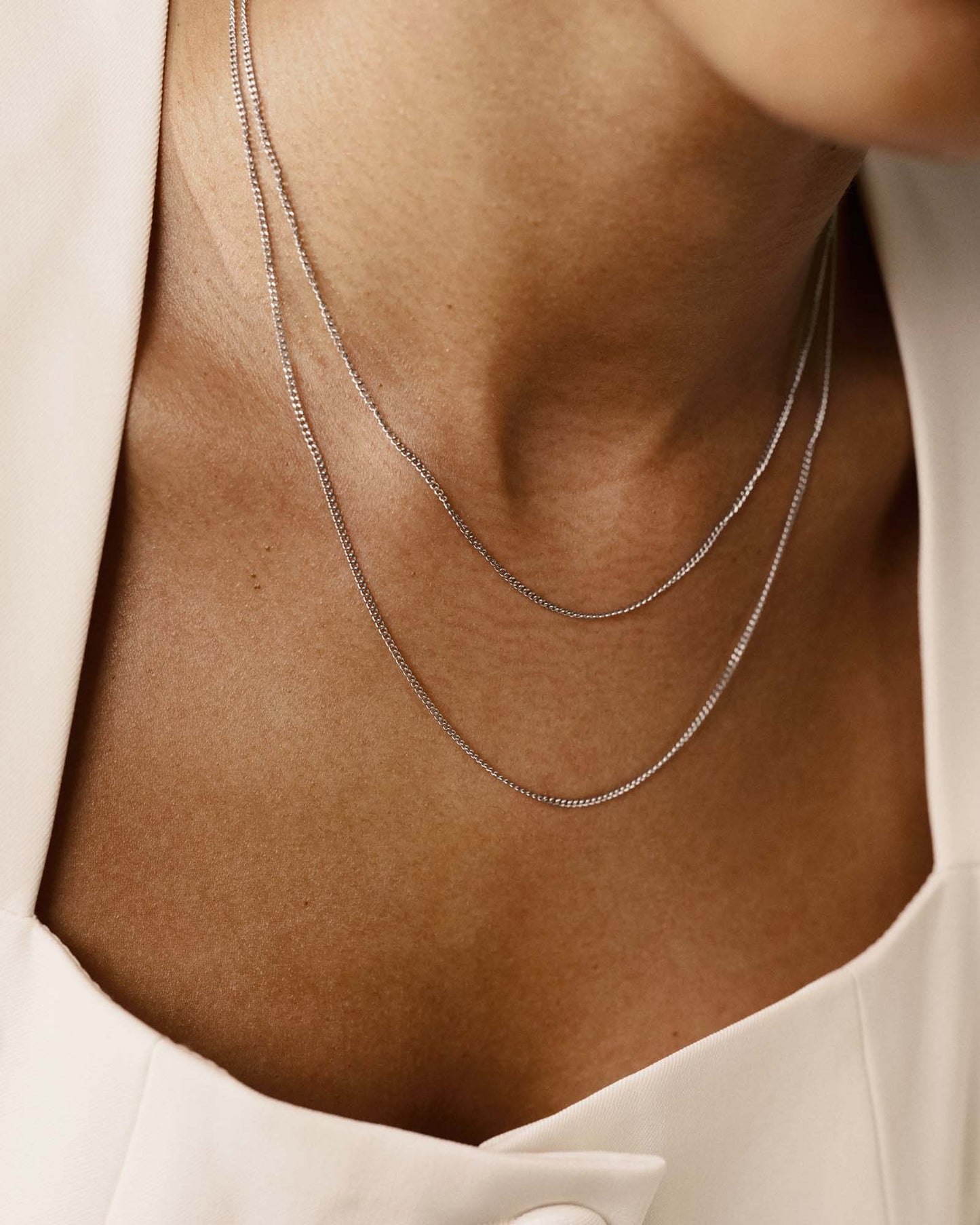 Thin Curb Chain Steel Necklace