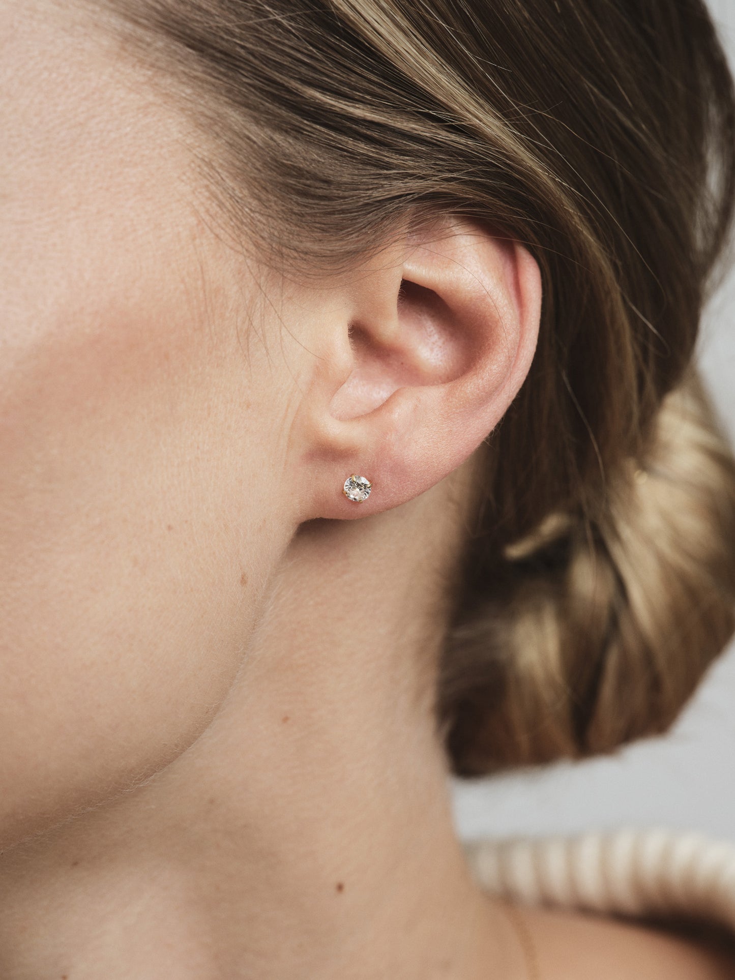Jolie White Medium Studs