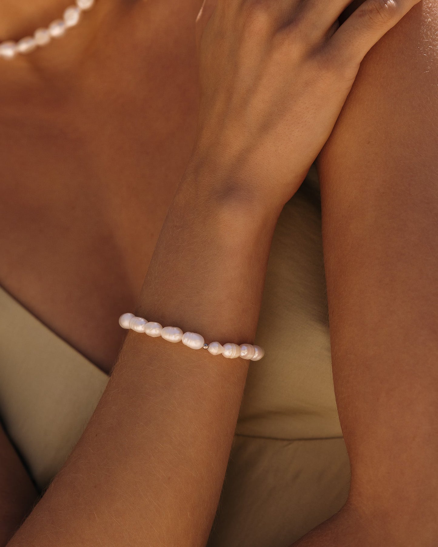 Aura Pearl Steel Bracelet