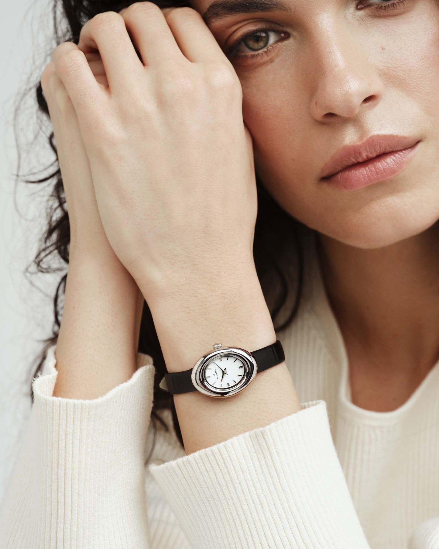 Belle Oval Leather  Watch