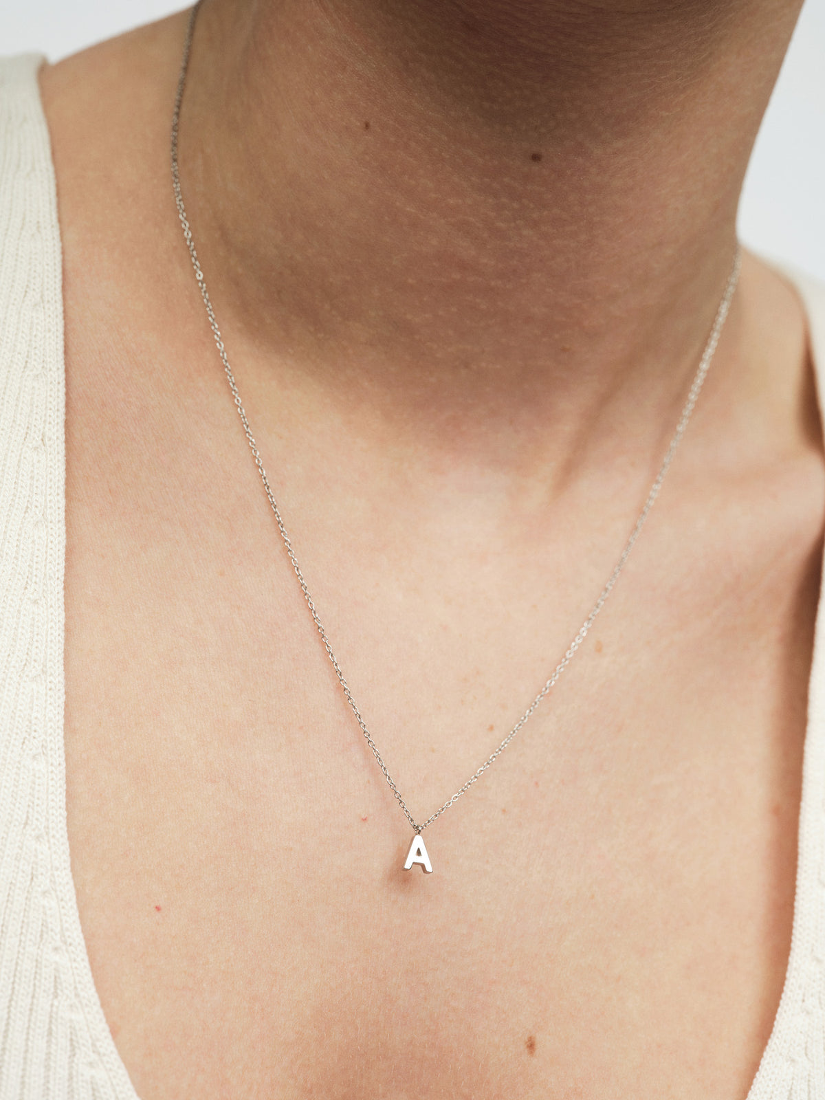 Petite Plain Letter Necklace