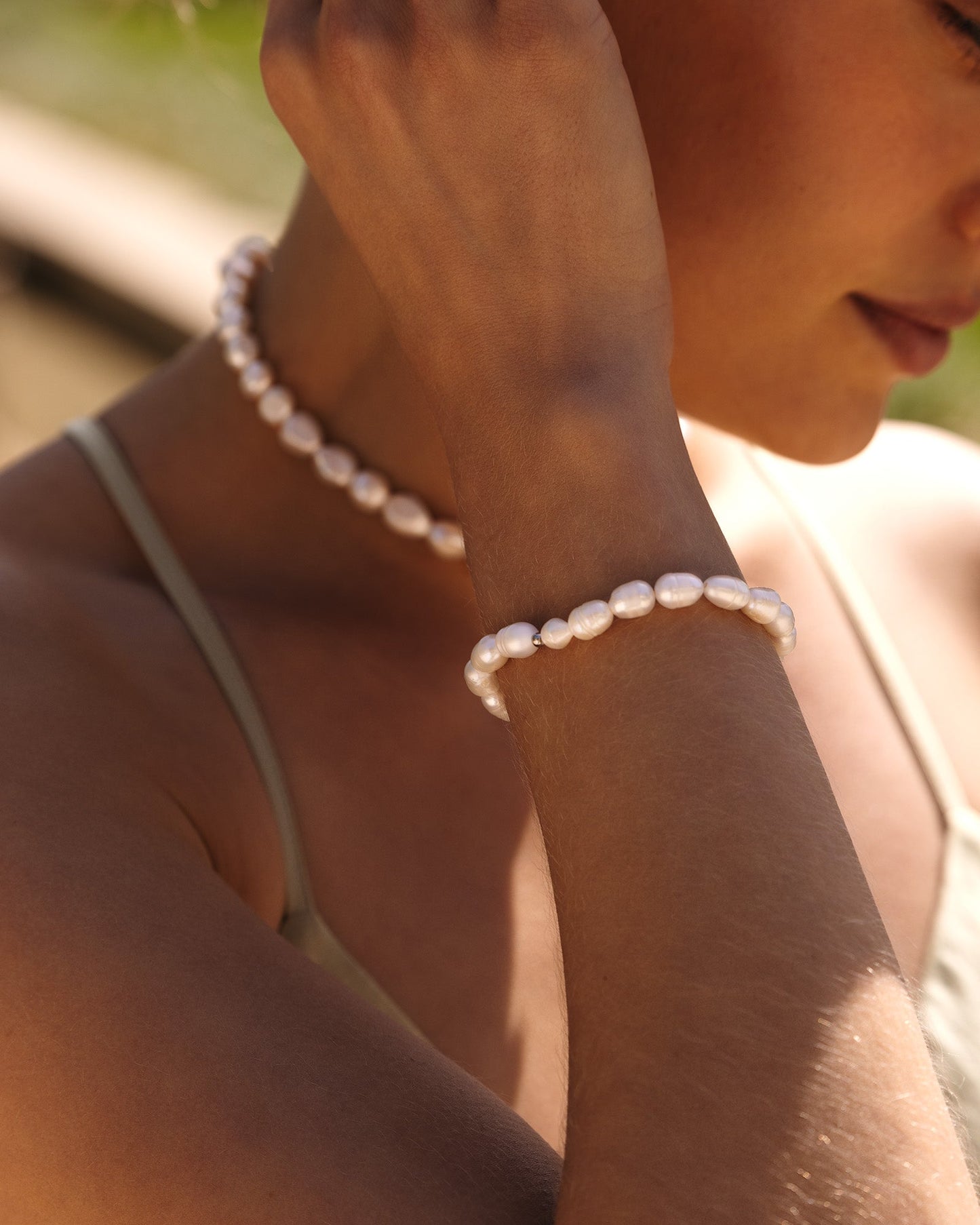 Aura Pearl Steel Bracelet