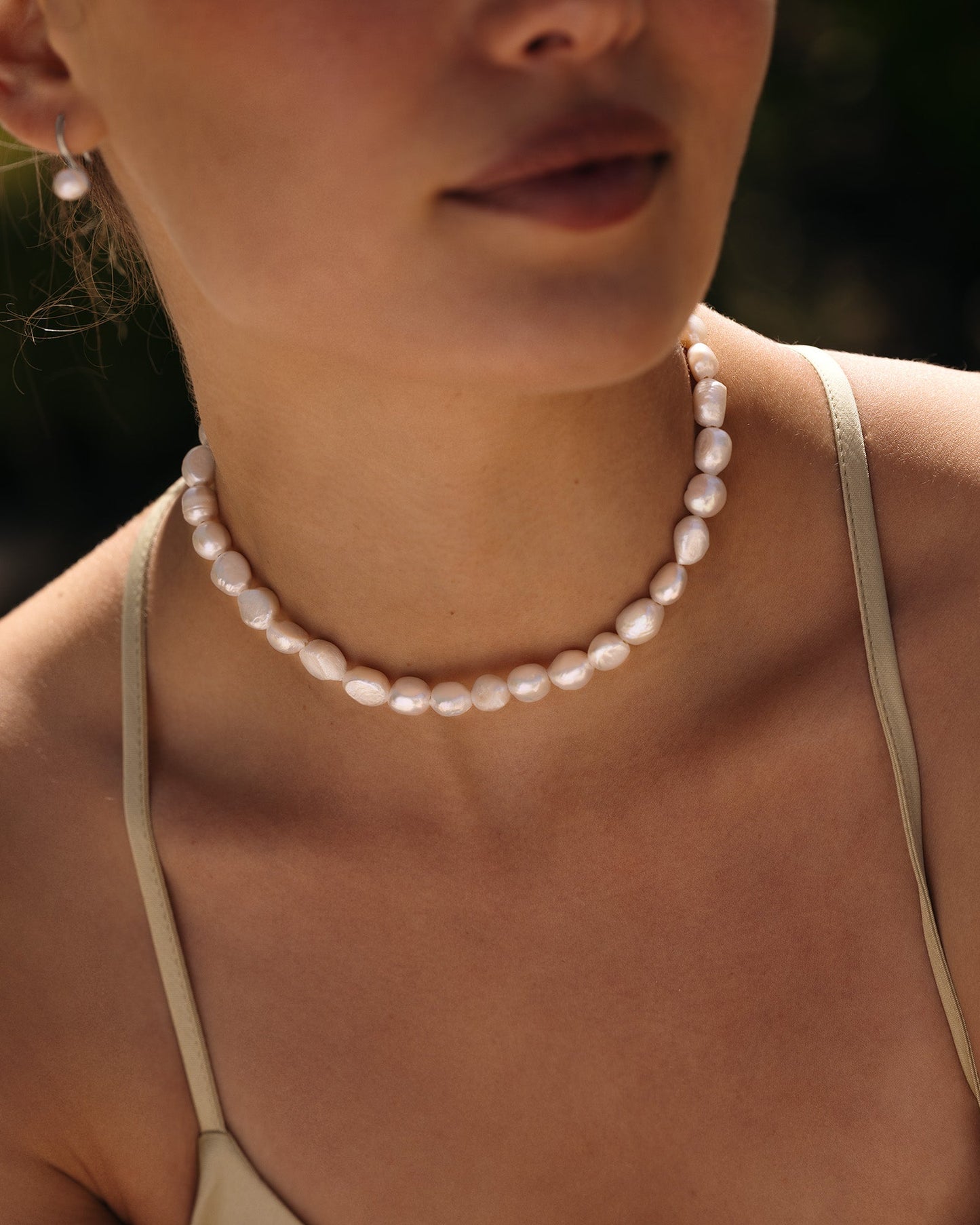 Aura Pearl Steel Necklace