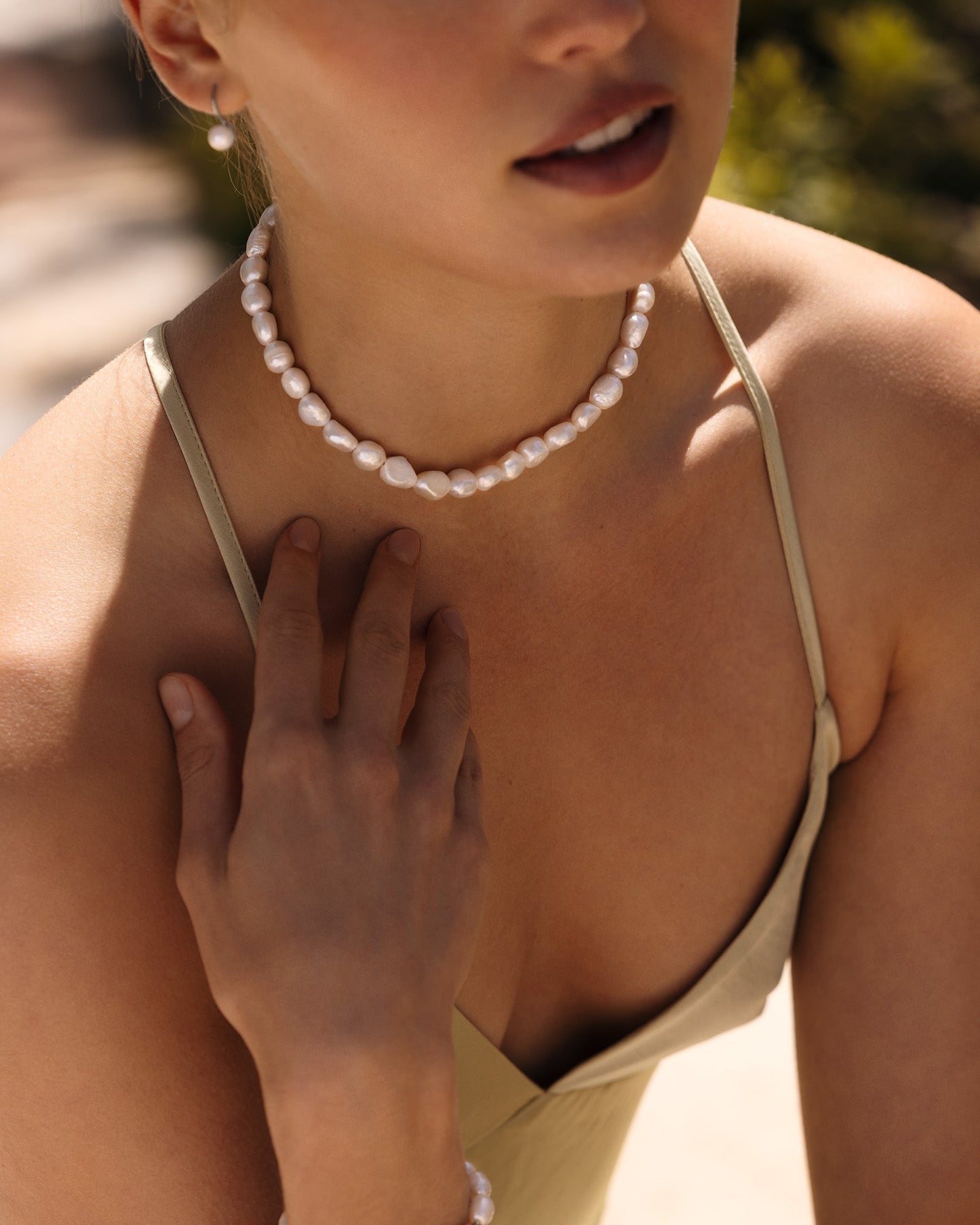 Aura Pearl Steel Necklace