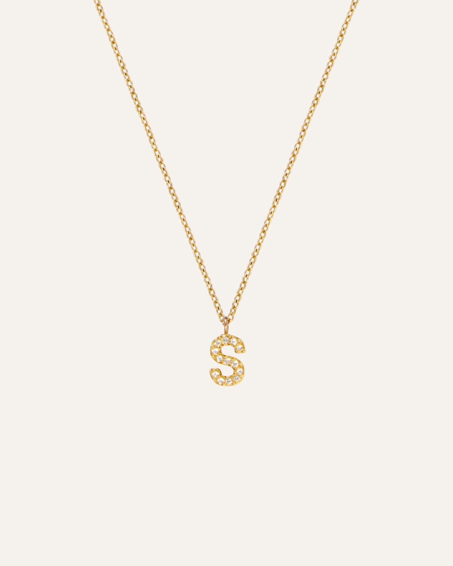 Petite Stone Letter Necklace