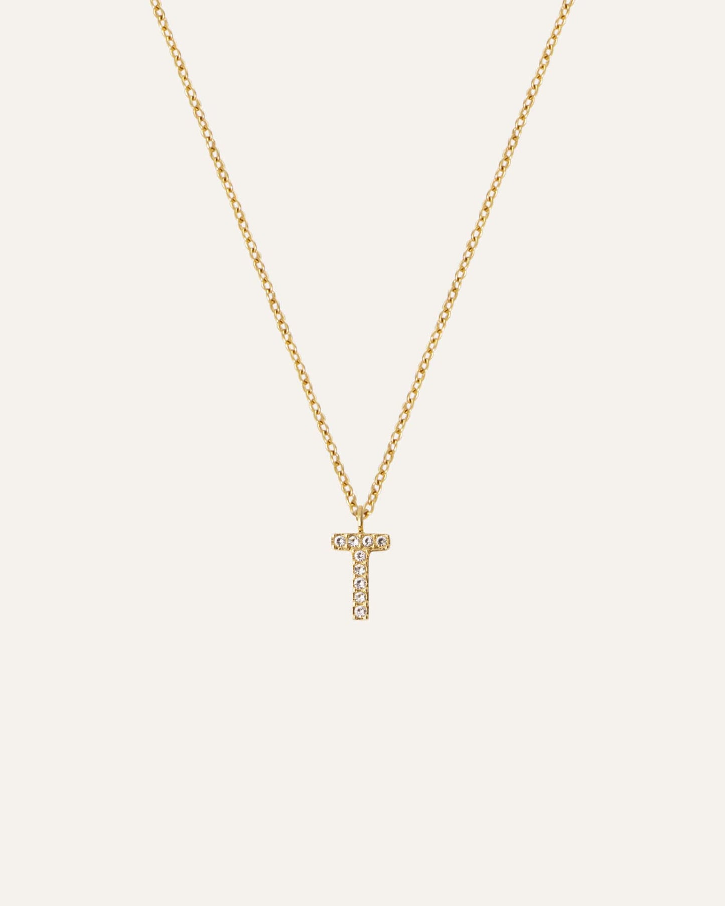 Petite Stone Letter Necklace