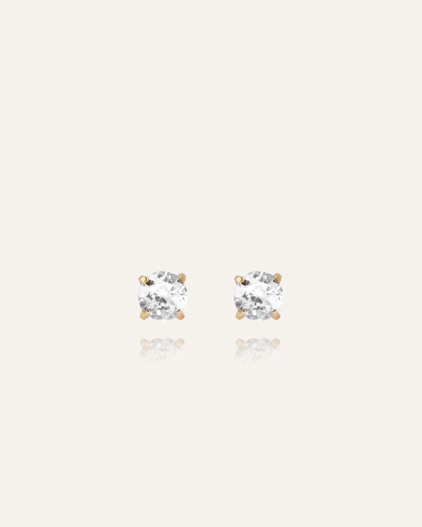 Jolie Gold Small Studs - White