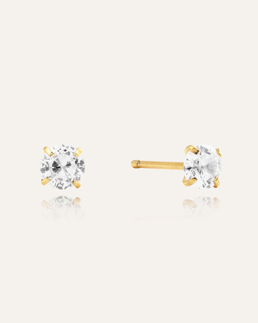 Jolie White Medium Studs