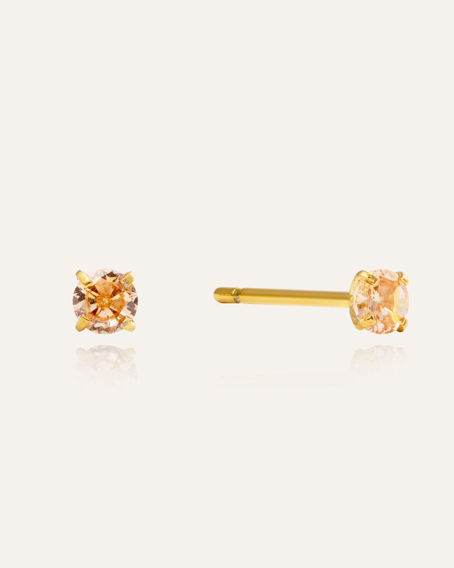 Jolie Gold Small Studs - Champagne