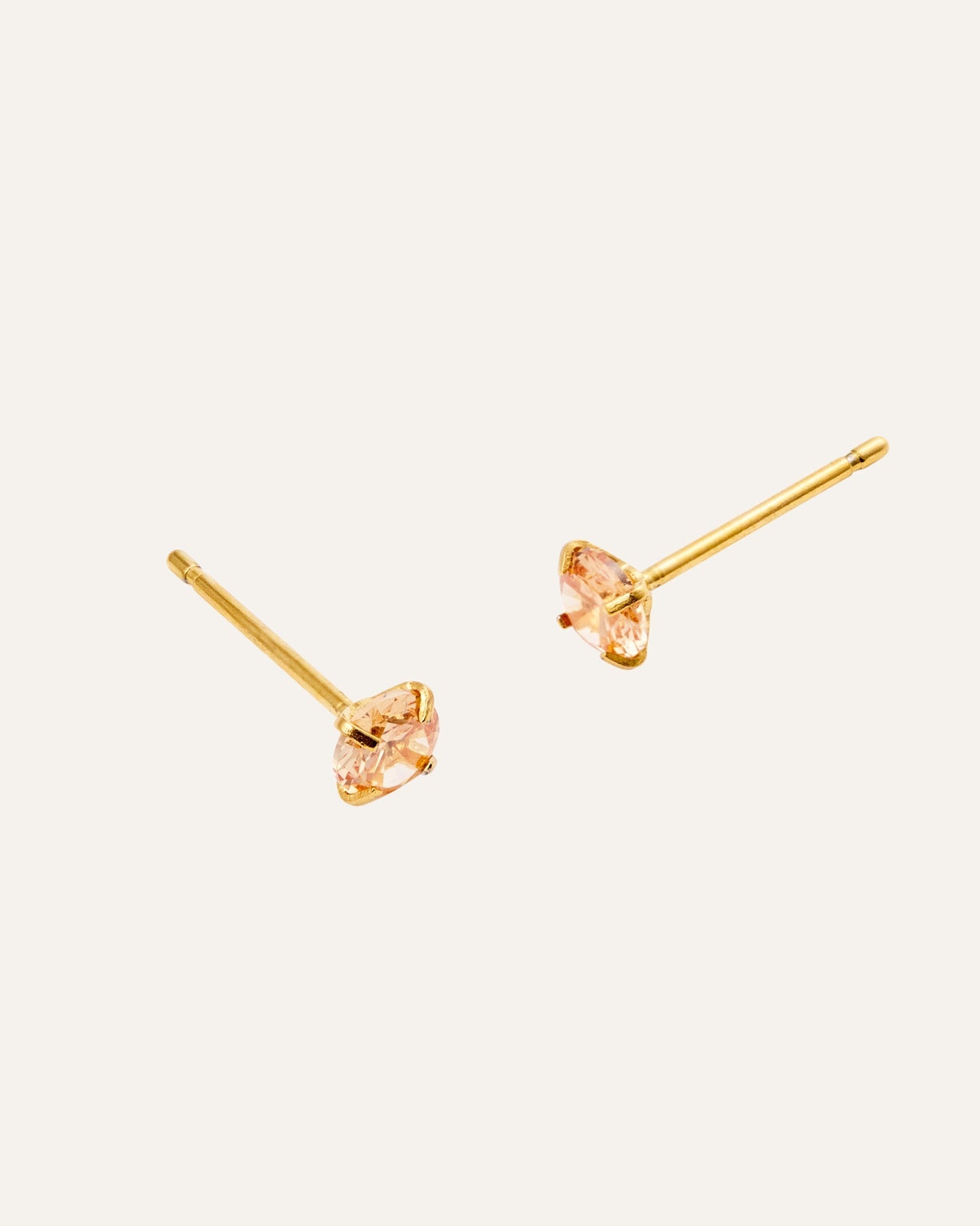 Jolie Gold Medium Studs - Champagne