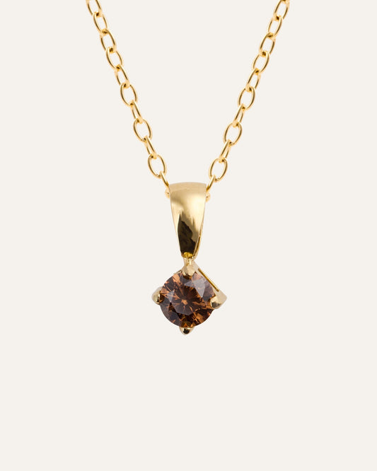 Jolie Gold Necklace - Coffee