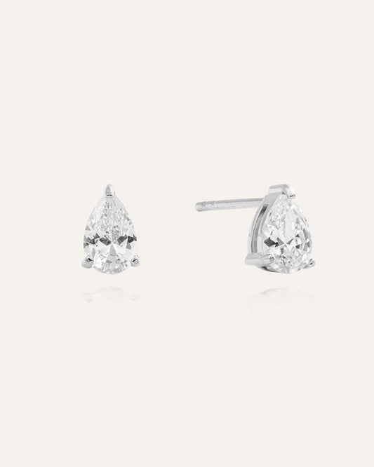 Belle White Medium Studs