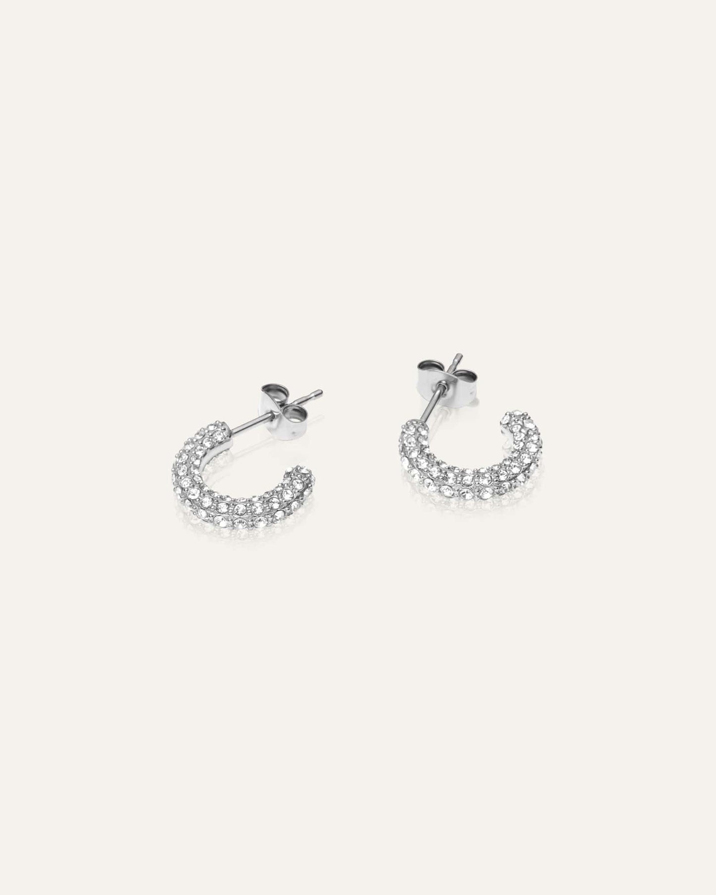 Pavé eternal small silver earrings