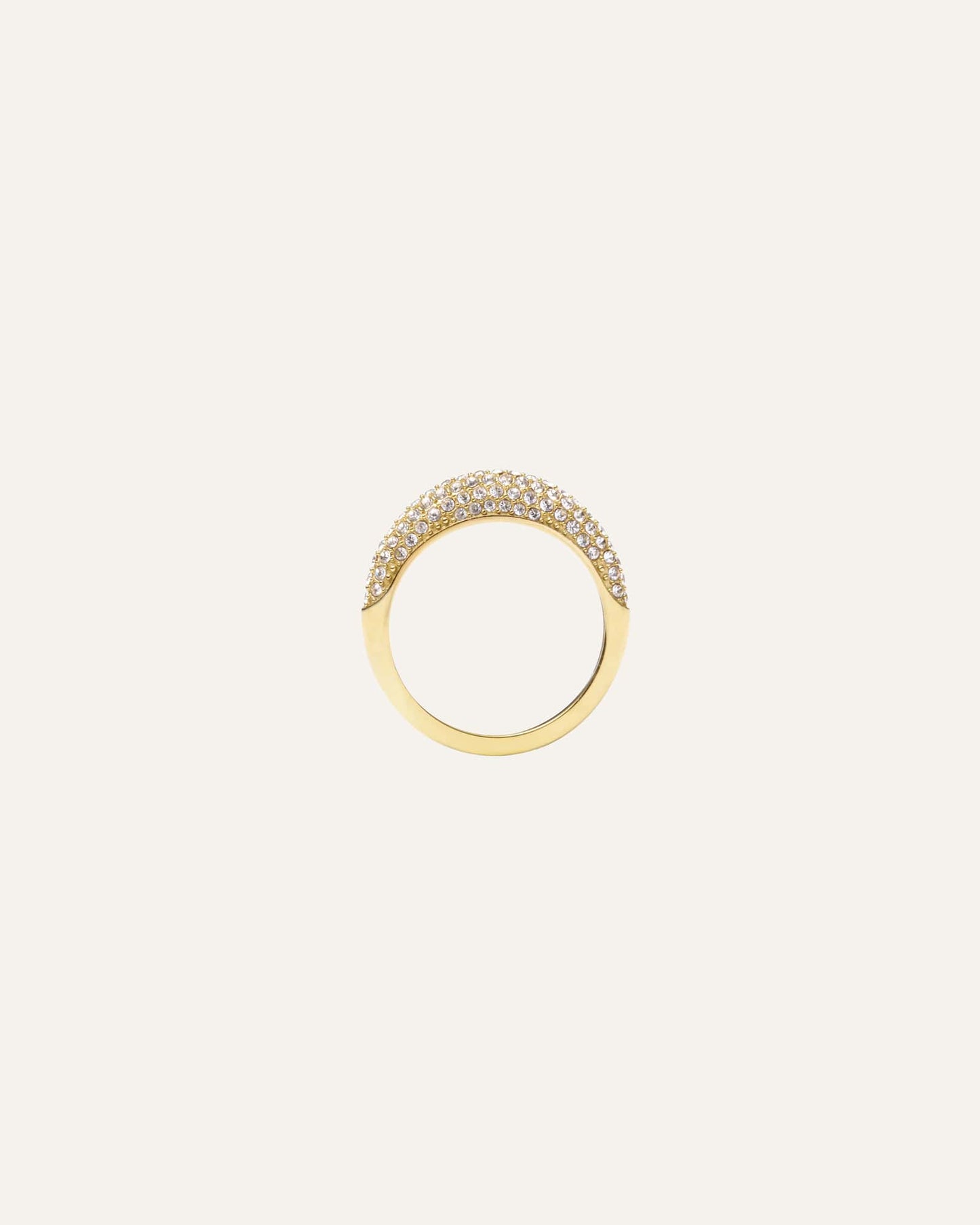 Pavé precious gold ring