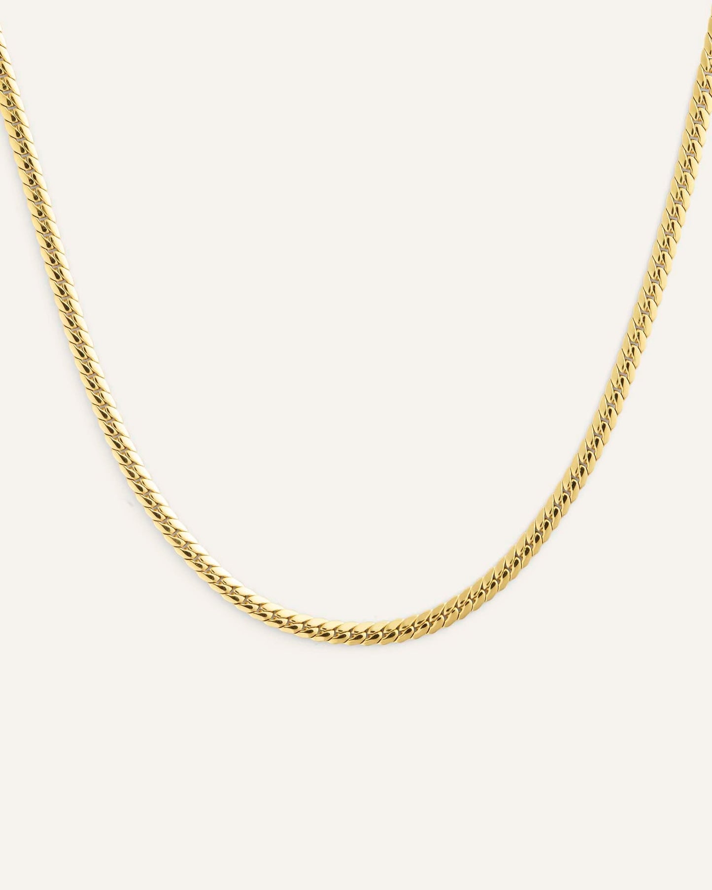 Serpentine Chain Gold Necklace