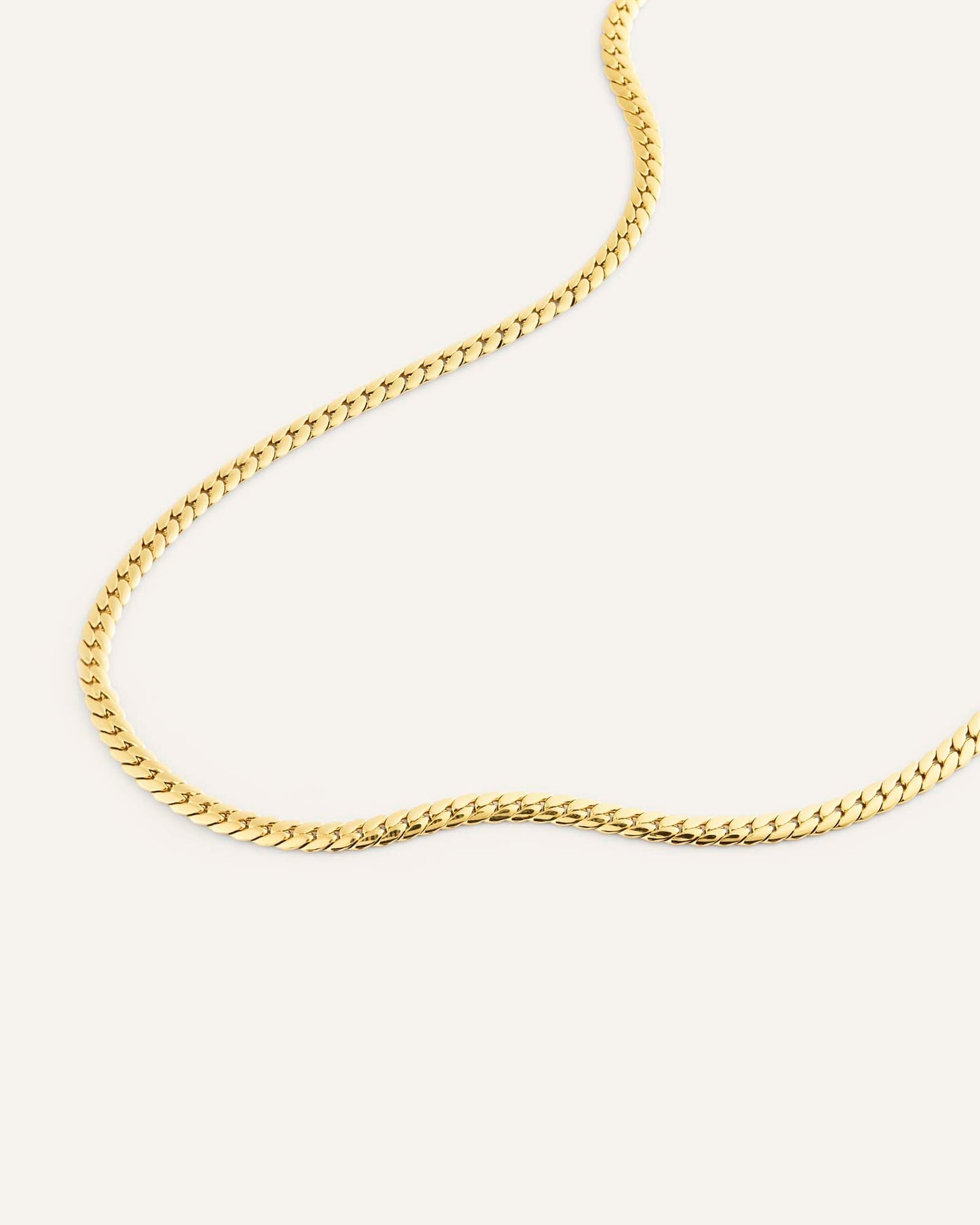 Serpentine Chain Gold Necklace