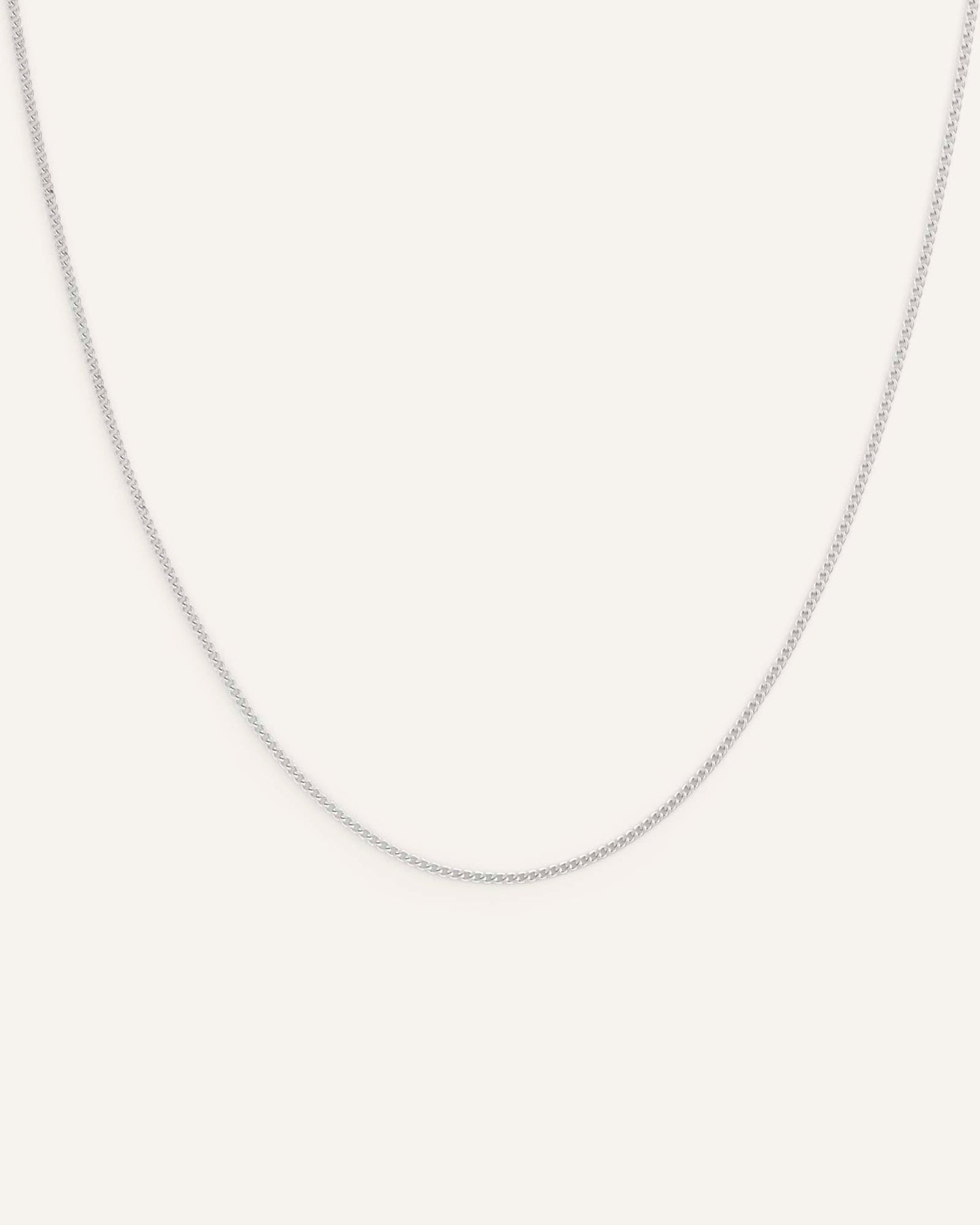 Thin Curb Chain Steel Necklace