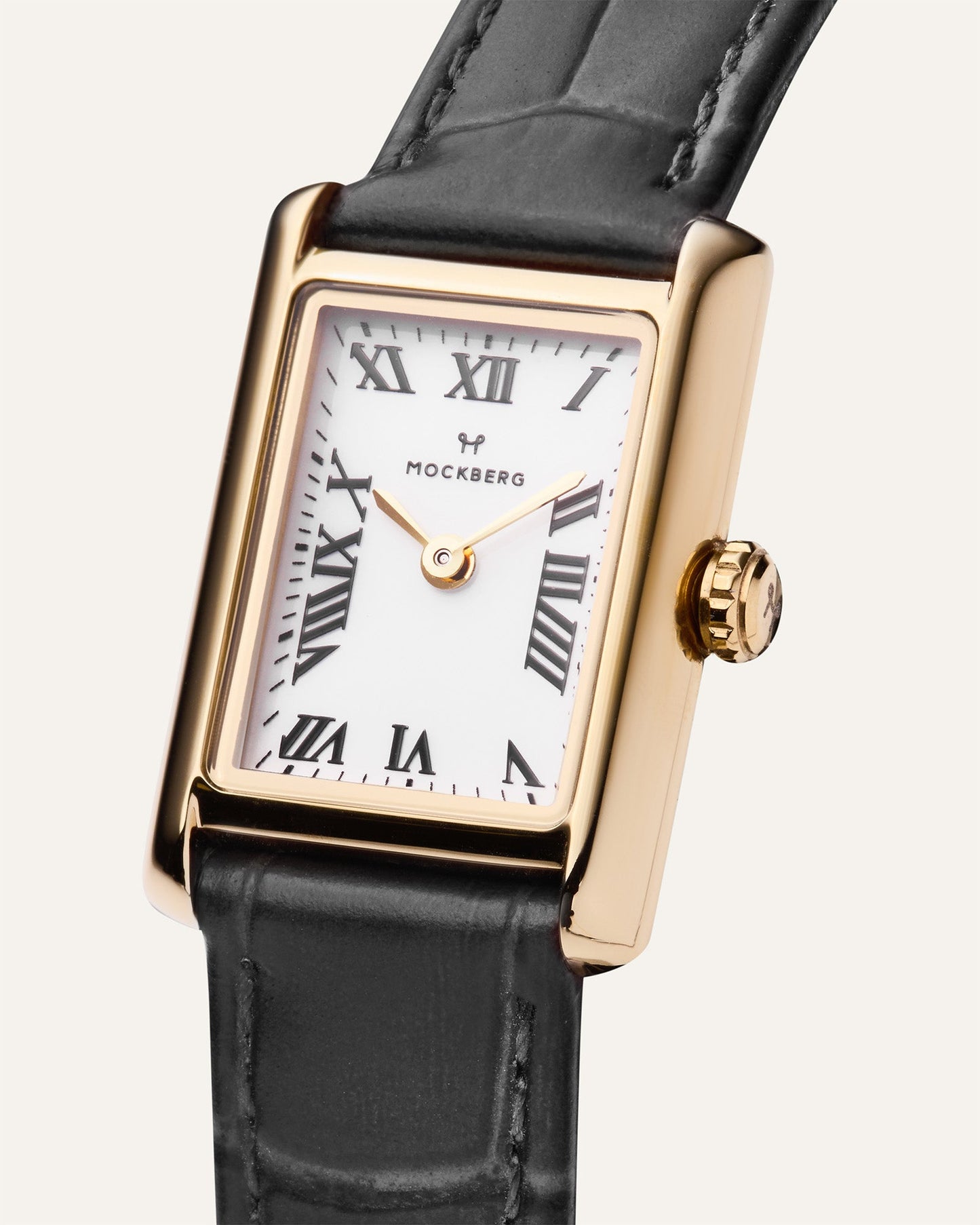 Timeless Black Leather Gold Watch