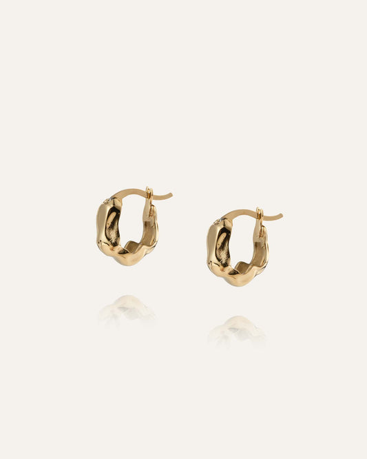 Wavy Bolded Mini Hoops Earrings