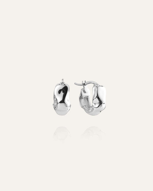 Wavy Bolded Mini Hoops Earrings