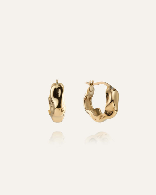 Wavy Bolded Small Hoops Earrings