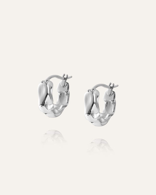 Wavy Bolded Small Hoops Earrings