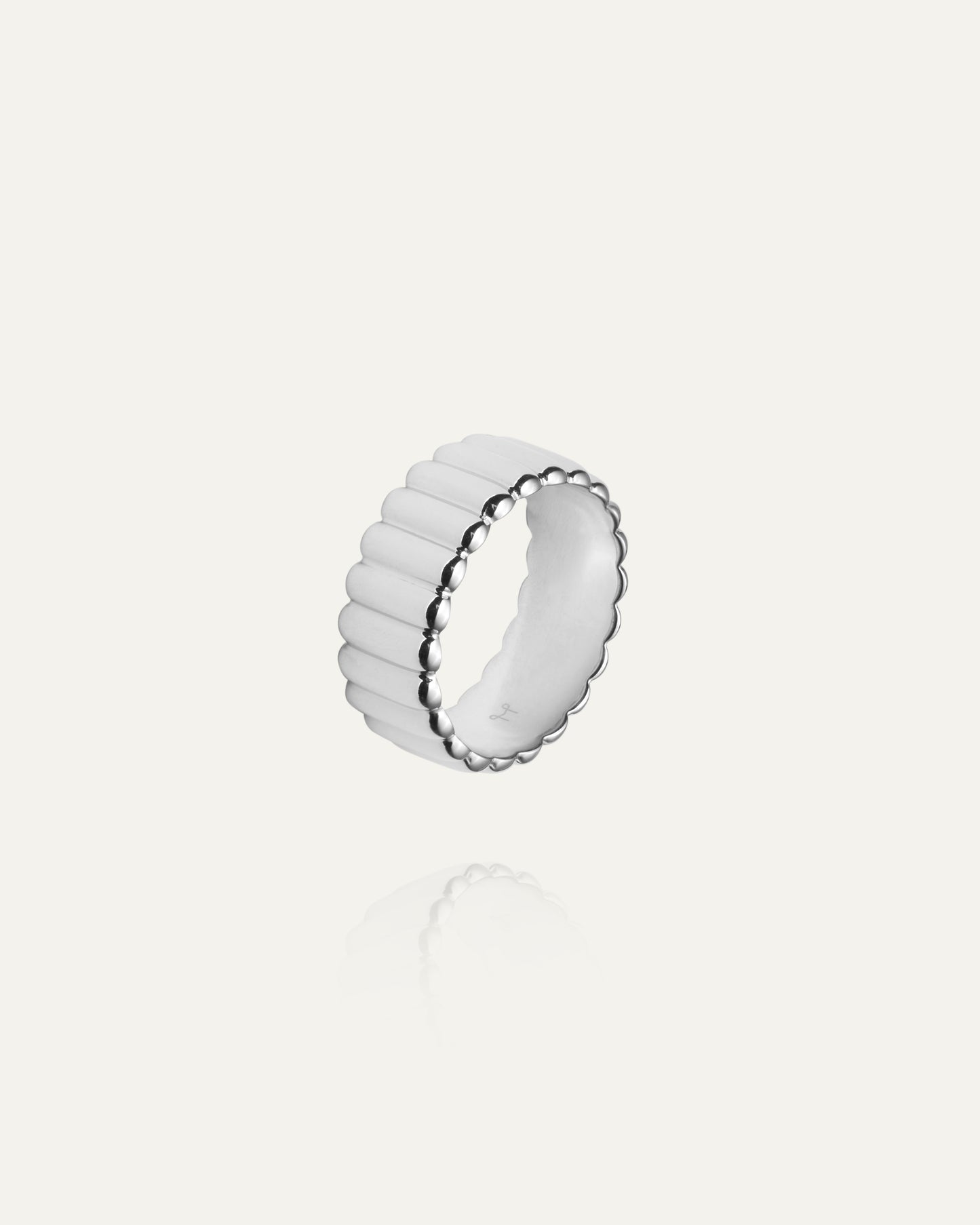 Chic Ribbed Silver Ring