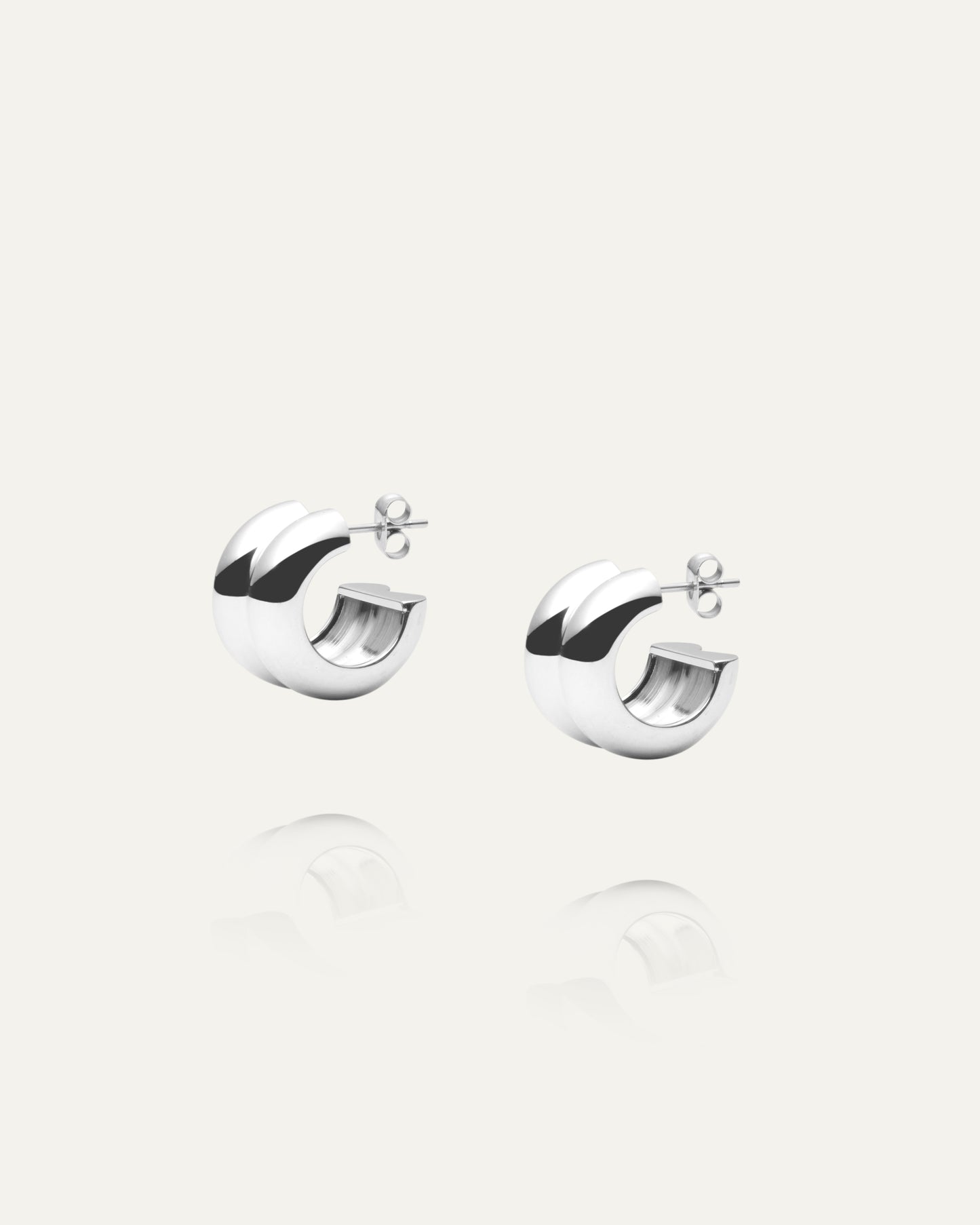 Rebel Double Silver Earrings