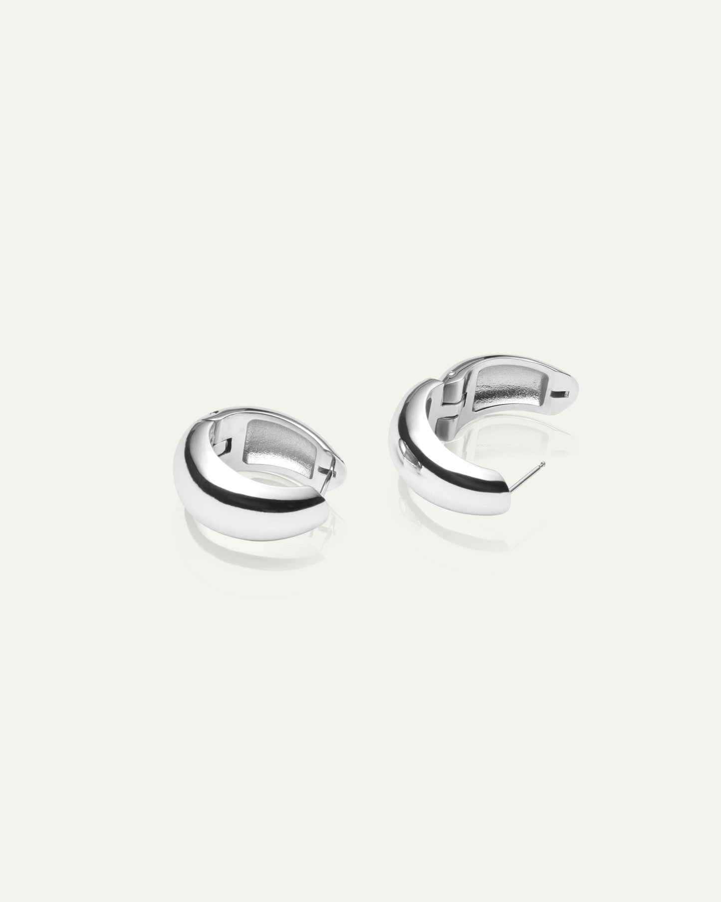 Aura Bold Silver Hoops