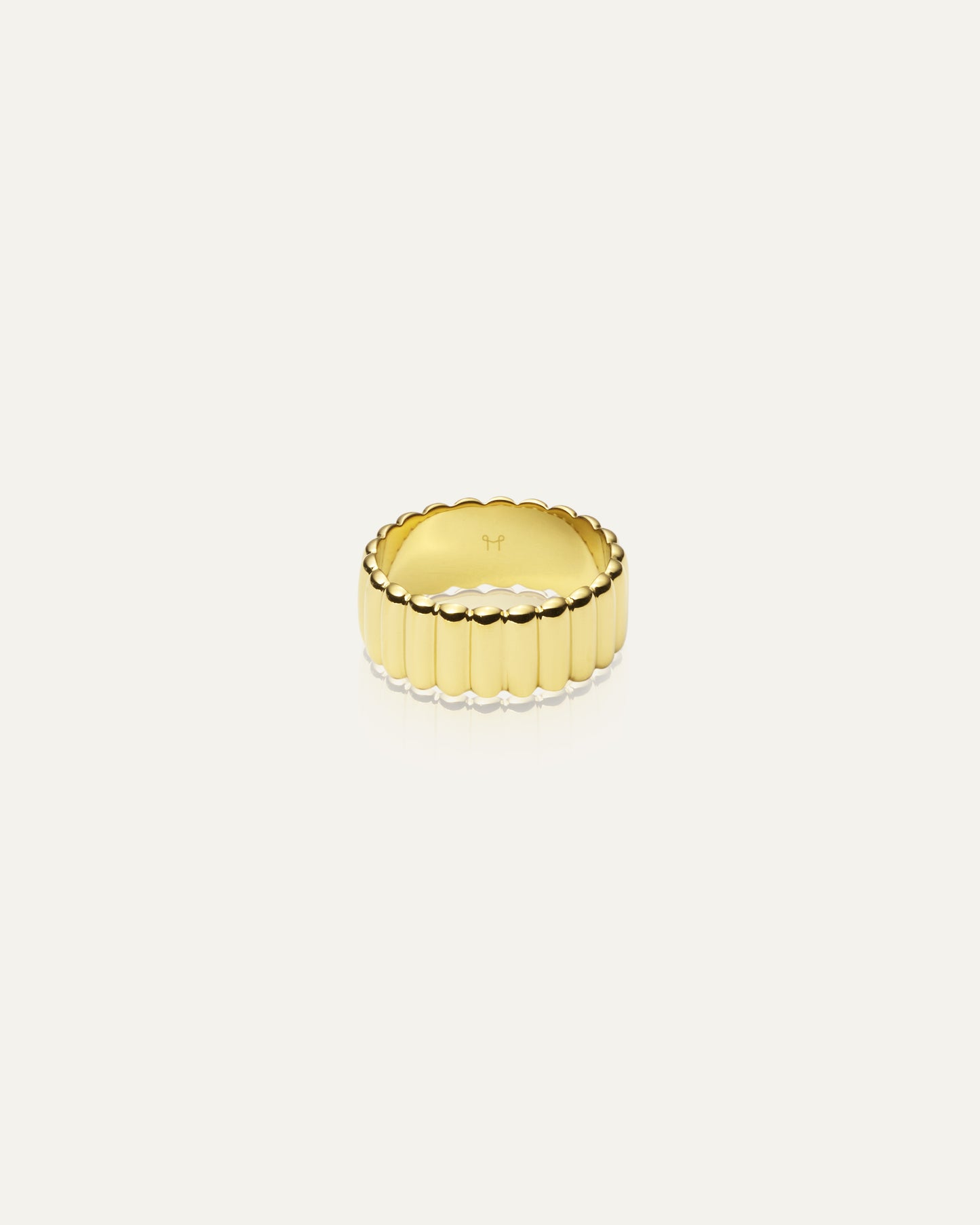 Chic Ribbed Gold Ring