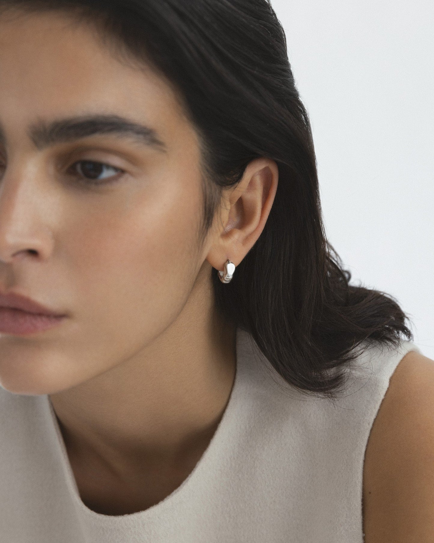 Wavy Bolded Mini Hoops Earrings