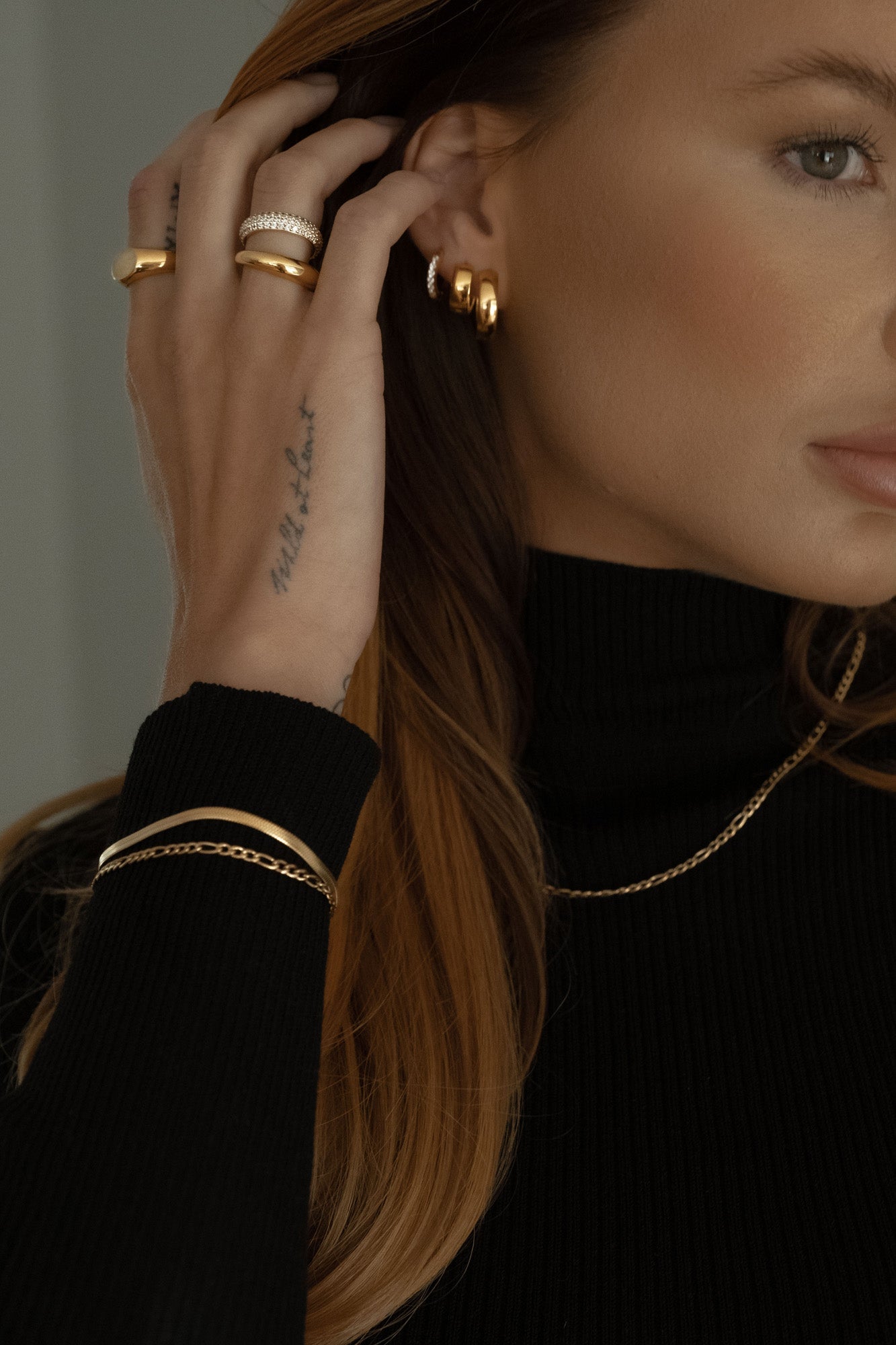 Chunky Gold Hoops Small