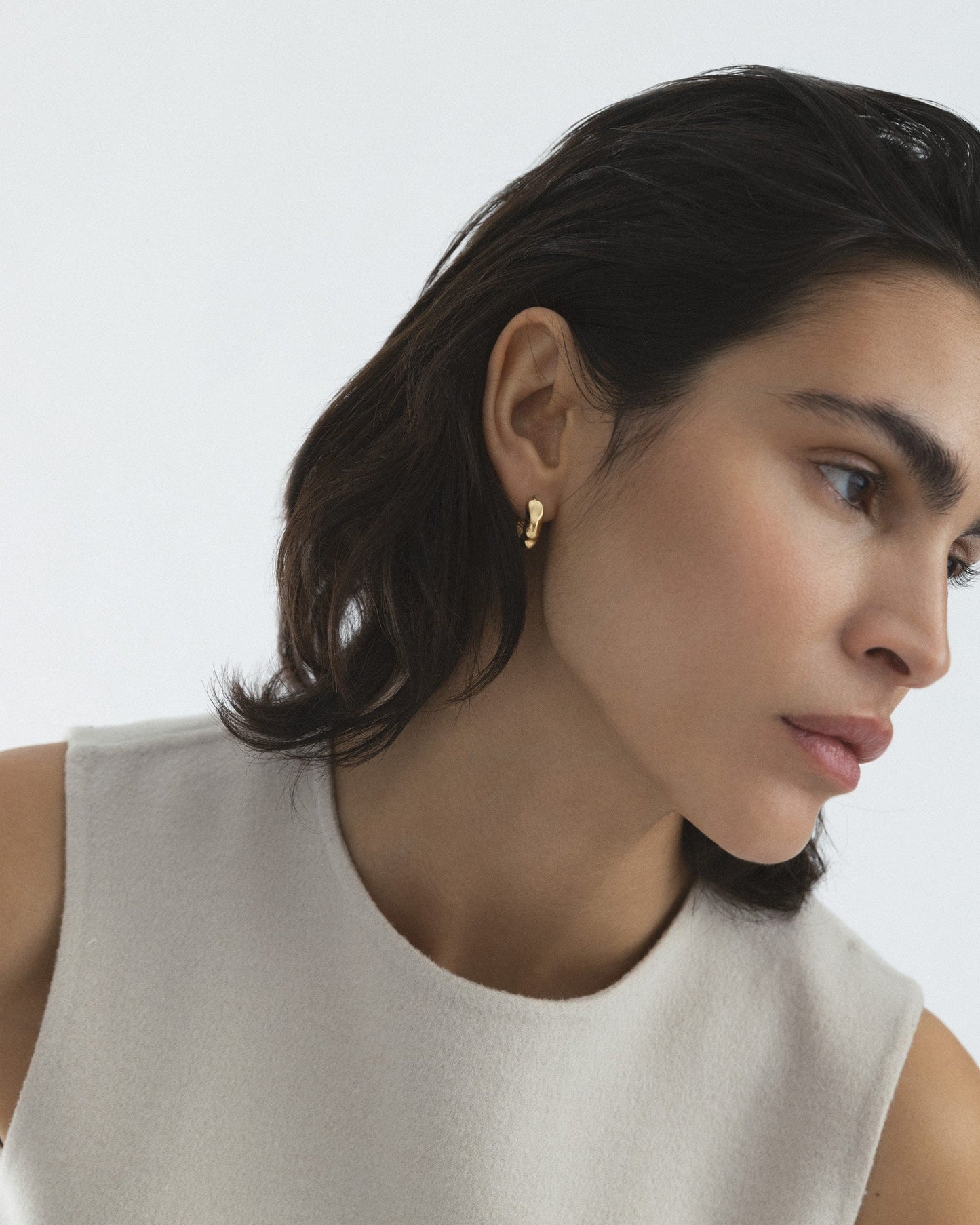 Wavy Bolded Small Hoops Earrings