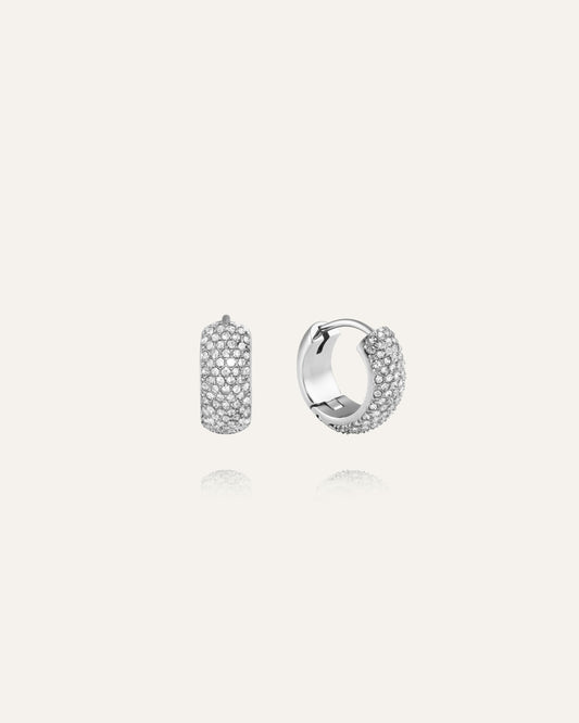 Amour Silver Hoops Small