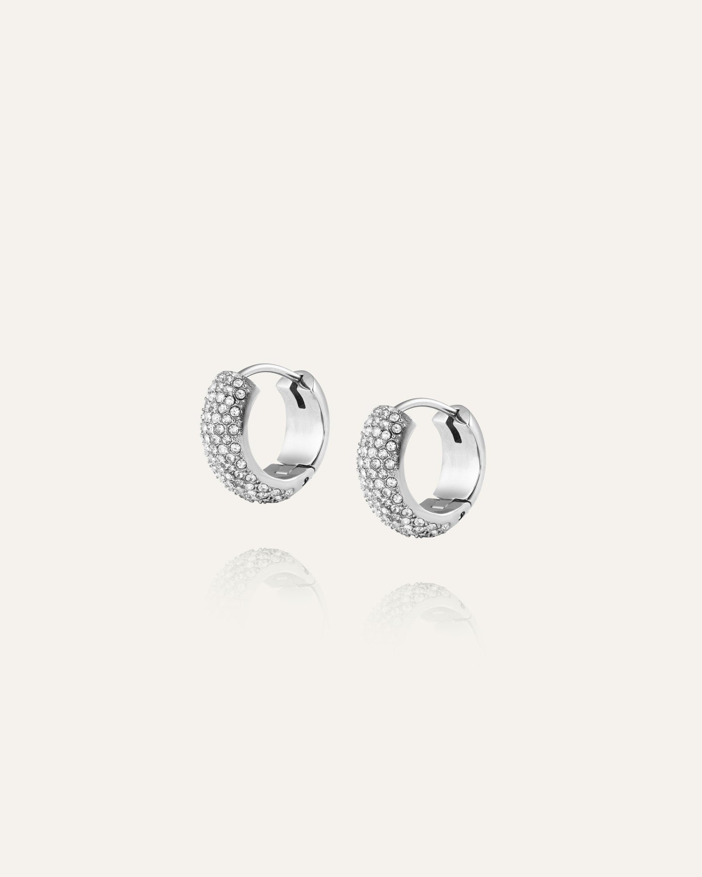 Amour Silver Hoops Small