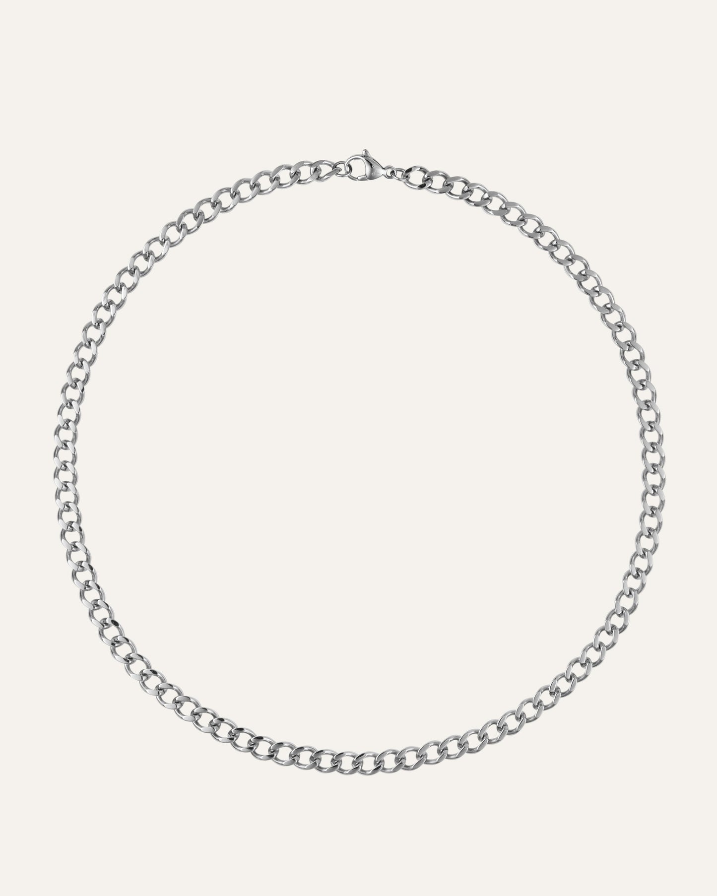 Curb Chain Necklace Silver