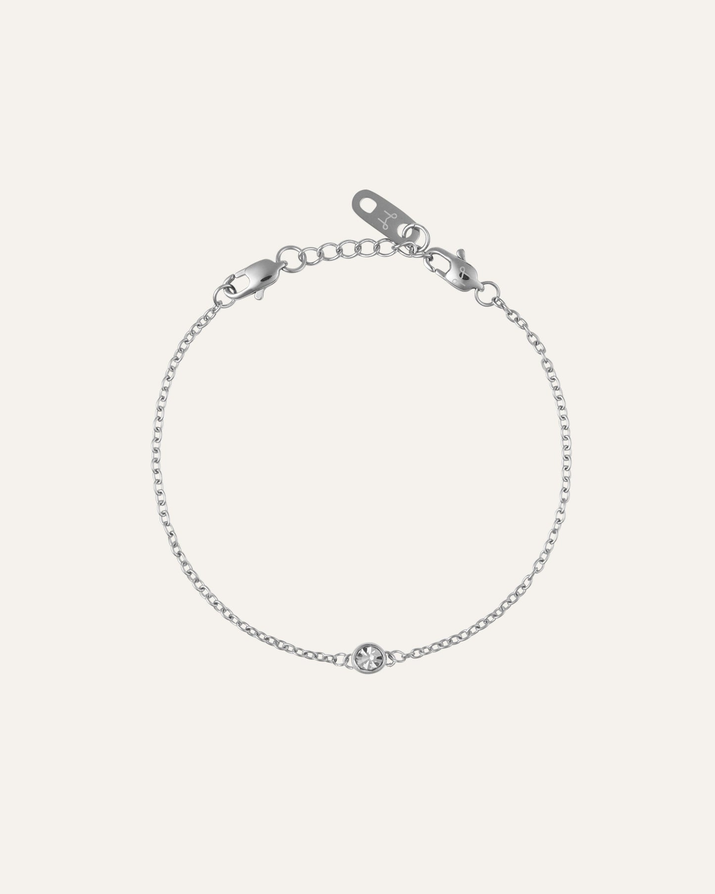 Thin Diamond Bracelet Silver