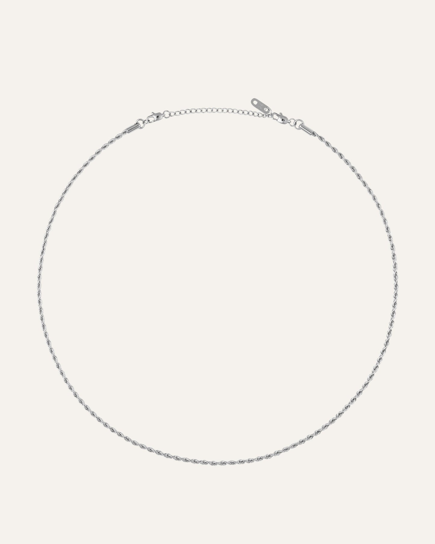 Thin Rope Necklace Silver