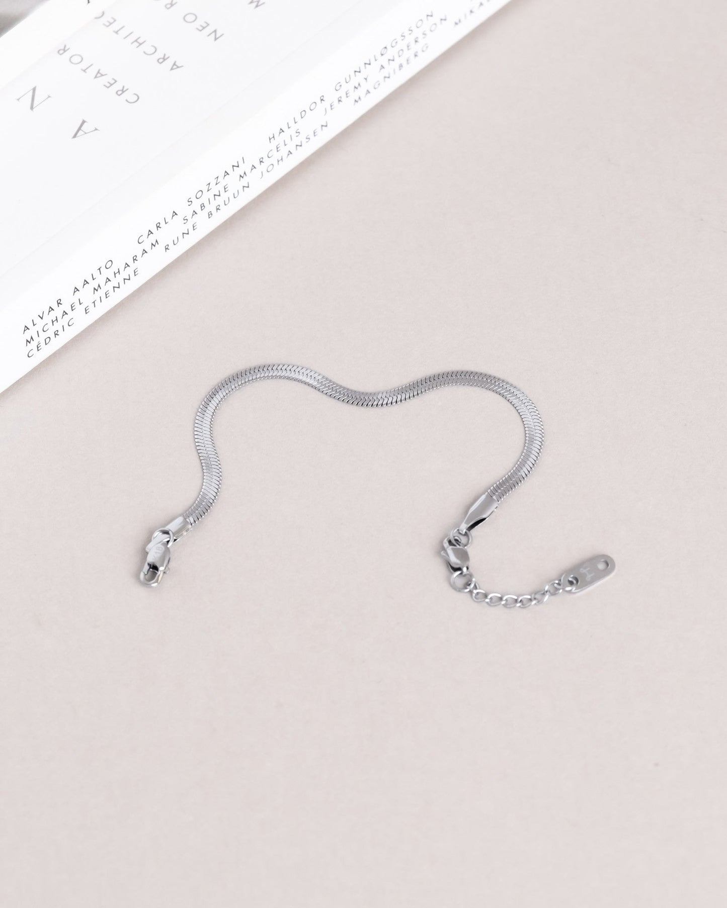 Thin Snake Bracelet Silver