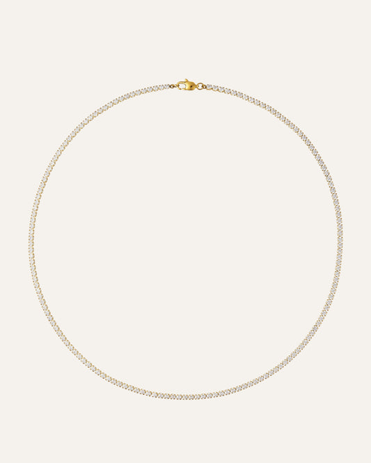 Shiny Tennis Necklace Gold